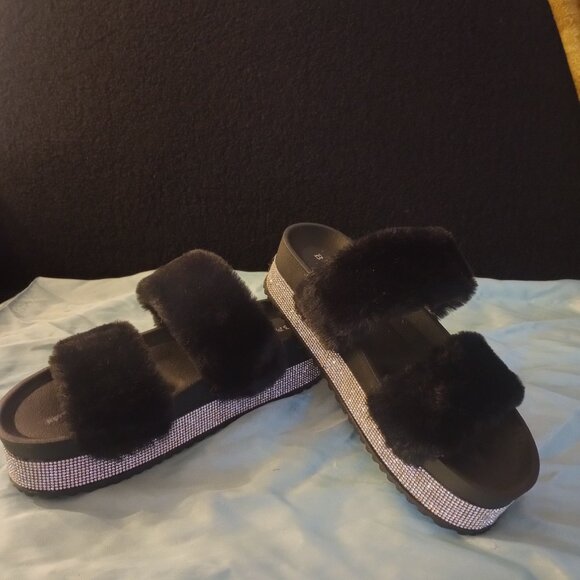 Bamboo Stacked Slides (Black, size 7) - Picture 3 of 4
